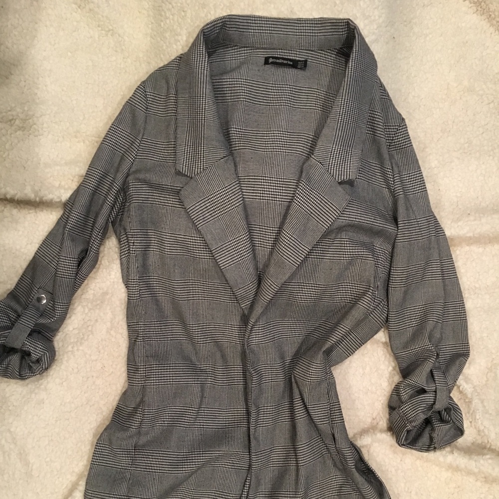 Black and white blazer